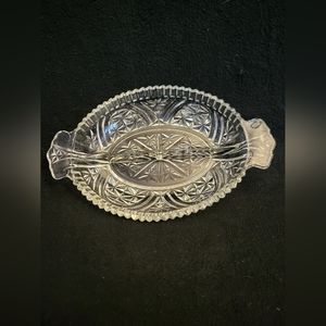 Vintage Anchor Hocking Stars and Bars relish dish